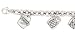 SILVER HAND BAGS CHARM 7 1/4" BRACELET