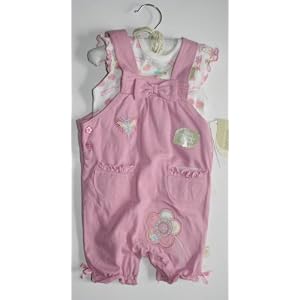 Organic Baby Infant Girl 2 Piece Romper Set 3 Months