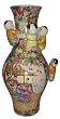 Chinese Rose Medallion fertility vase with climbing children - 14"H, hand painted porcelain