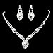 Accessoriesforever Women Bridal Wedding Prom Fashion Jewelry Set Elegant Rhinestone Pearl