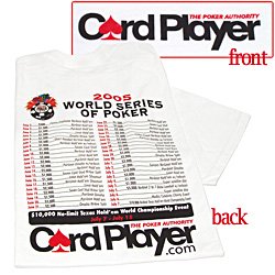 White Card Player World Series of Poker T-Shirt -XXL
