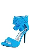Hostile34 Side Knot Ankle Cuff Heels TURQUOISE