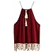 OVERMAL Blouse,Women Lace Tank Tops T shirt (Large)