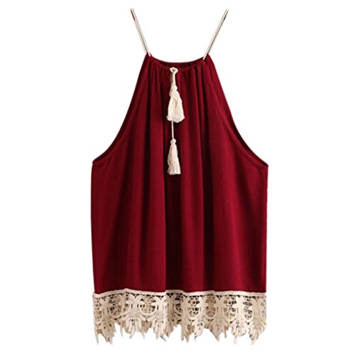 OVERMAL Blouse,Women Lace Tank Tops T shirt