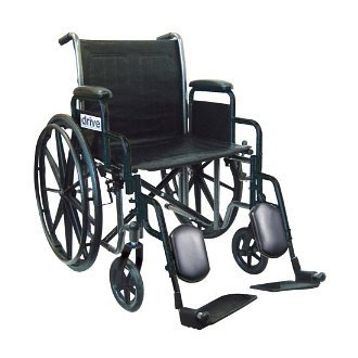 Drive Medical Silver Sport 2 Wheelchair with Various Arms Styles and Front Rigging Options, Black, 20
