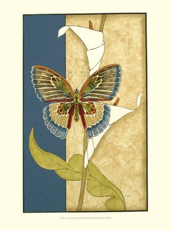 Nouveau Butterflies I Animals Art Poster Print by Jennifer Goldberger, 18x24