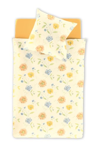 Irisette 8529/80 Bettw&auml;sche, Kreta, 100 % Baumwolle, fein gl&auml;nzender Mako-Satin mit Rei&szlig;verschluss, 155 x 220 und 80 x 80 cm, 2-teilig, Farbe: cre ...