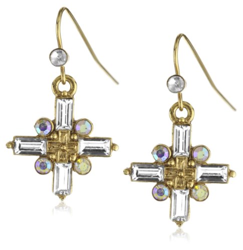 The Vatican Library Collection® Gold-Tone Crystal Cross Earrings The Vatican Library Collection® Gold-Tone Crystal Cross Earrings