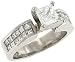 Ladies 2 Row Invisible Set Princess Cut Diamond Engagement Ring with 4 prong Head Diamond .75cttw