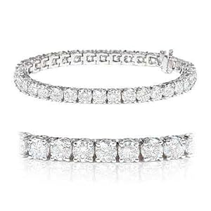 Brand New F/VS 3.00Ct Round Diamond Tennis Bracelet, 18k White Gold