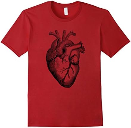 Men's Anatomical Heart Shirt, Cardiologist T-Shirt, Heart Doctor Medium Cranberry