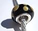 Murano Style Glass Lampwork Bead Fits Pandora Black with Brown Dots