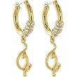 Gold Toned Small Paved Logo BABY PHAT Hoop Earrings