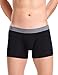 David Archy Men's 4 Pack Low Rise Ribbed Micro Modal Boxer Briefs (L, Black)