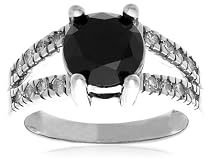 10k White Gold Black and White Diamond Ring (3 cttw)