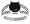 10k White Gold Split Bale Black and White Diamond Ring (3 cttw), Size 6