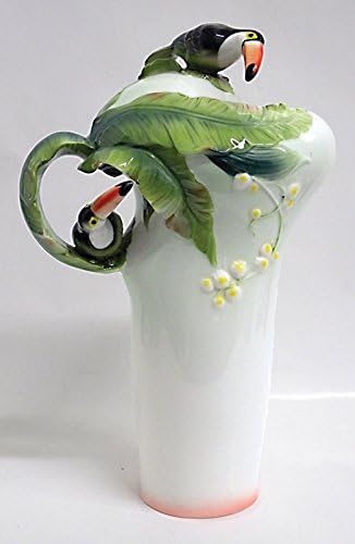 Toucan Vase 14" Tall Fine Porcelain