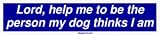 Lord, help me to be the person my dog thinks I am Bumper Sticker