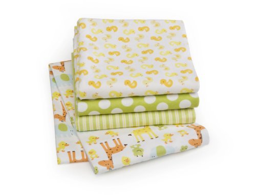 Carter's 4 Pack Wrap Me Up Receiving Blanket - Safari Duck product image
