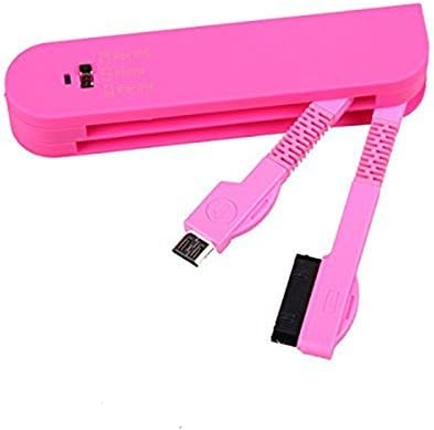 Swiss Knife Shape Multifunctional USB Cable 30 Pin, 8 Pin, Micro USB 3 in 1 Key USB cable with Folding Design for Apple 8 pin, 30 Pin Device and Micro USB ports Device-Pink