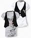 Beautees Girls Rocker Vest & Tee Set