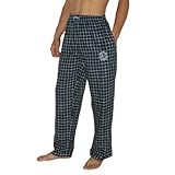 IMAGE OF Mens NBA Dallas Mavericks Plaid Cotton Thermal Sleepwear / Pajama Pants - Dark Blue (Size: S)