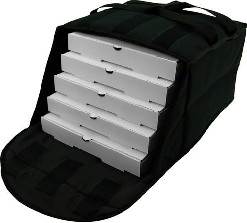14" Black Fabric Pizza Delivery Bag, Holds (4-5) 14" Pizzas, Side Loading, Case Qty (1)