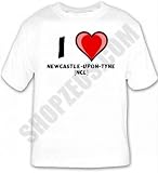 I Love Newcastle-upon-Tyne [NCL] T-shirt Large White