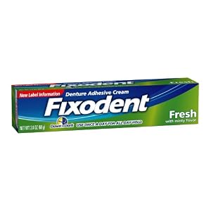 Fixodent Complete Fresh Mint Denture Adhesive Cream 2.4 Oz