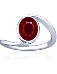 Platinum Oval Cut Ruby Solitaire Ring