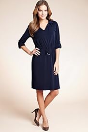 Waist Tie Revere Collar Shirt Dress