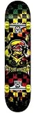 Speed Demons Skull Checkers Rasta Complete Skateboard
