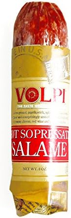 Volpi Hot Sopressata Salami 8 oz each (2 Items Per Order)
