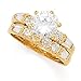 14K YELLOW GOLD AND AND CZ WEDDING SET RING (2PC), 2.92CT