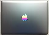 Retro 1980s Rainbow Apple MacBook Vinyl Decal Sticker (fits Air, 11