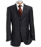 Signature Gold 3-Button Superfine Wool Suit-Black Corded Stripe
