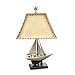 27" Coastal Inspired Sailboat Lamp With Whip-stitched Shade