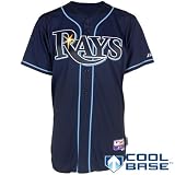 MLB Men's Tampa Bay Rays Six Button Cool Base Authentic Alternate Jersey (Navy, 52/XX-Large)