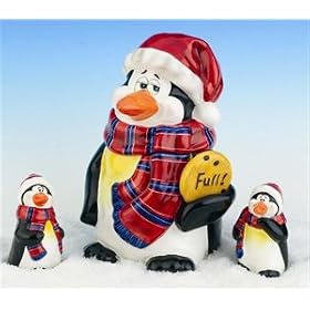 <b>Penguin Cookie Jar & Penguin Salt and Pepper Shaker Set</b>