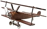 Kare 30609 Deko Flugzeug Fokker Wood 0.22 x 0.48 x 0.52 m Stahl, Vermessingt, Nickel Oberfl&auml;che, Sheesham Holz