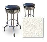 2 Off WhiteVinyl Custom Specialty Swivel Chrome 29"Bar Stools (Newport Bril ....