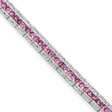 14k Gold White Gold Diamond & Pink Sapphire