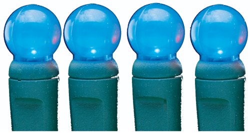GKI Bethlehem Lighting 35-Light Pearlized G12 LED Light Set, Blue Bulbs, Green Wire