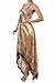 Silk Feel Handkerchief Hem Criss Cross Back Adjustable Maxi/Long Dress