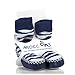Mocc Ons Baby Toddler Slipper Socks 18-24m Blue Zebra Stripes