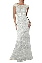 Short Lace Charmeuse Mother-of-the-Bride Dress/Prom Dress/Wedding Dress 