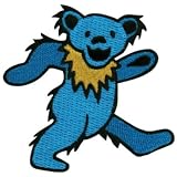 Grateful Dead Garcia 5 Blue Dancing Bear Embroidered Iron On Patch p1201