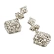 14kt White Gold Vintage Style Diamond Filigree Earrings