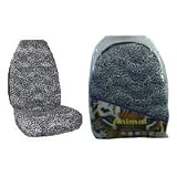 Cheetah Grey Black New Seat Covers. Universal seatcovers will fit most bucket seats... by Pacific Bay Designs