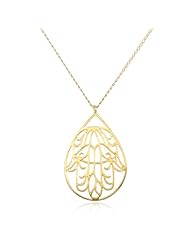 Satya Jewelry "Waves of Calm Gold Hamsa" 24K Yellow Gold Pendant Necklace